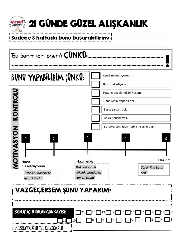 21 GÜNDE ALIŞKANLIK
